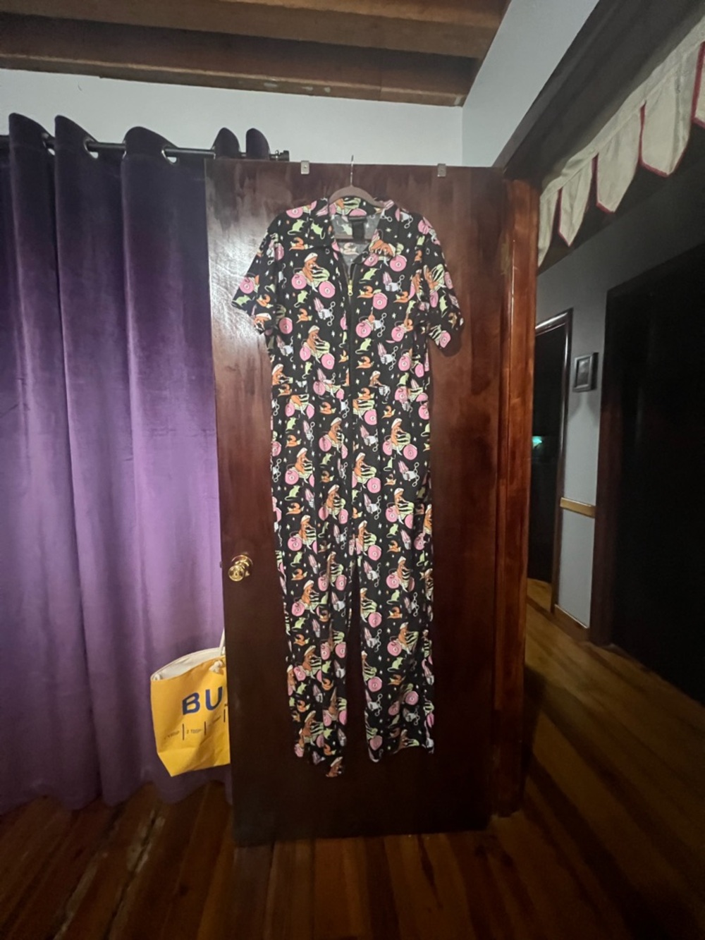 Nooworks Black Jumpsuit with Motorcycle Chick